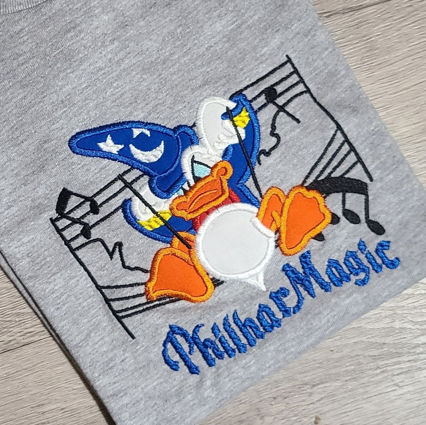 Donald PhilharMagic Vacation Applique Shirt, Donald Embroidered Custom Kids Shirt, Donald Disney Applique Embroidered T-Shirt, Personalized T-Shirt