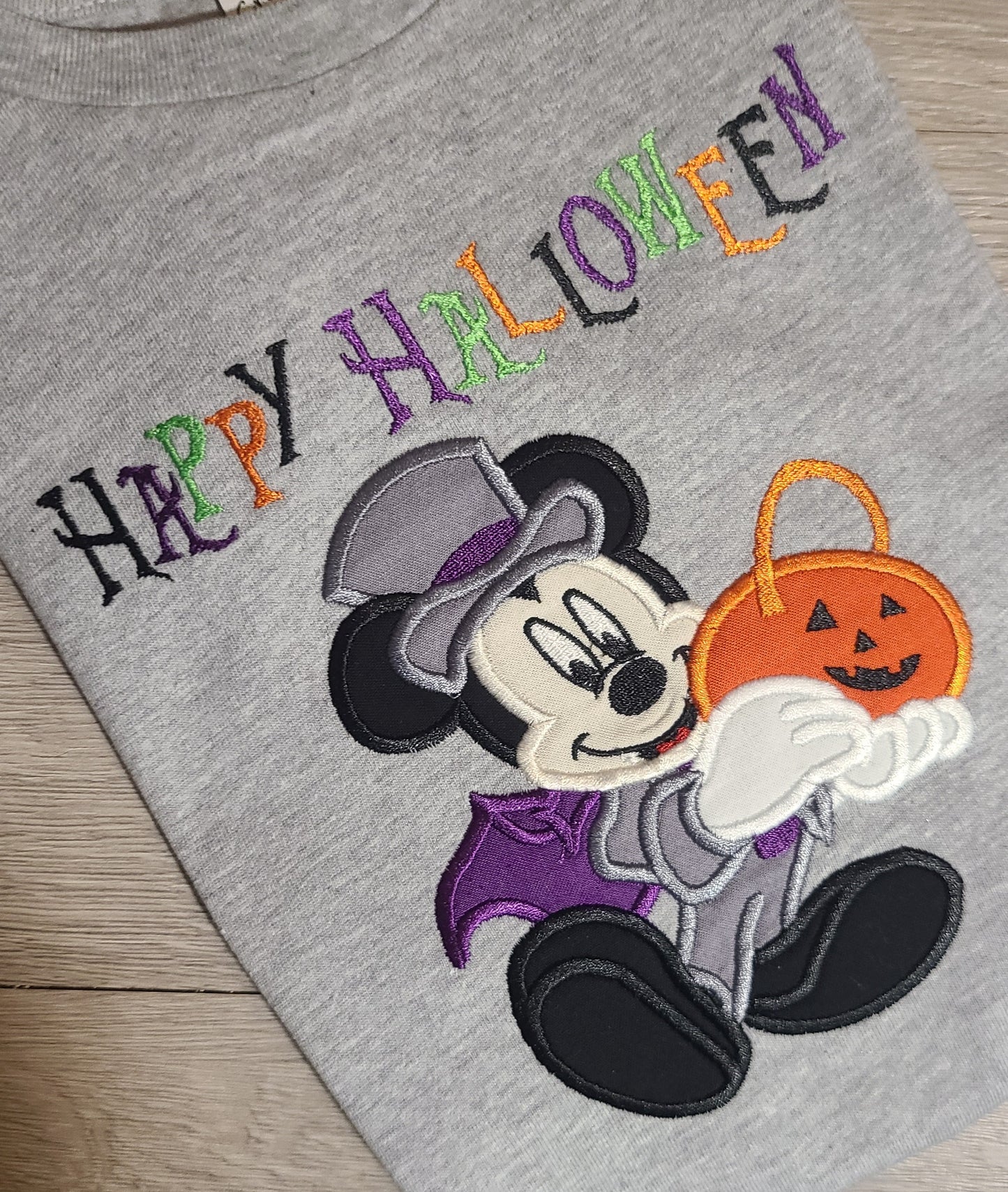 Mickey Halloween Vacation Applique T-shirt, Mickey Vampire Halloween Embroidered Custom Kids Shirt, Disney Applique Embroidered T-Shirt, Personalized T-Shirt