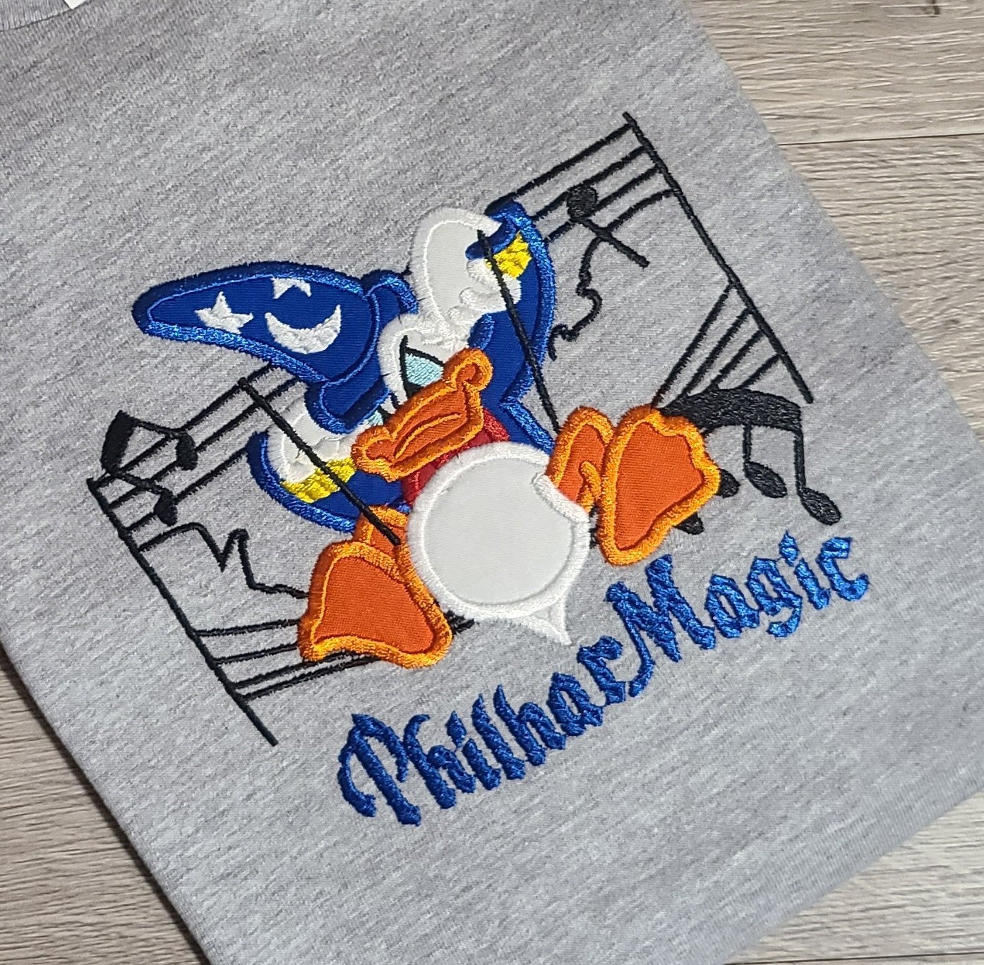 Donald PhilharMagic Vacation Applique Shirt, Donald Embroidered Custom Kids Shirt, Donald Disney Applique Embroidered T-Shirt, Personalized T-Shirt