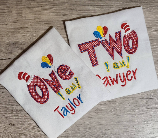 Two I Am Birthday Shirt, Two I Am Custom kids Shirt, Number Shirt, Applique Embroidered T-Shirt, Personalized T-Shirt